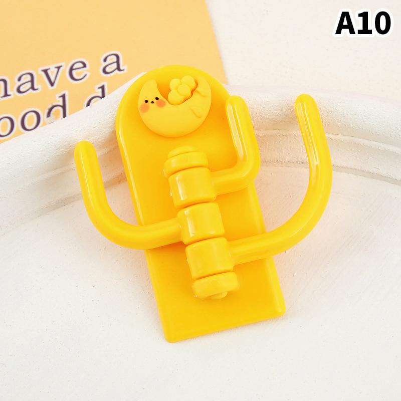 Niedliches Tier Kreativ Cartoon Bunt Drei Haken Spurlos Freies Stanzen Haken Wohnzimmer Schlafzimmer Drehbar Mehrzweckhaken