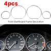 4 Stück Auto Armaturenbrett Dekoration Rahmen Zierring für Tacho Abdeckung für BMW E46 Ersatzzubehör