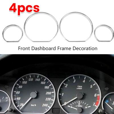 4Pcs Car Front Dashboard Decoration Frame Dial Ring Trim Auto Front Cover for BMW E46 Replacement Accessories