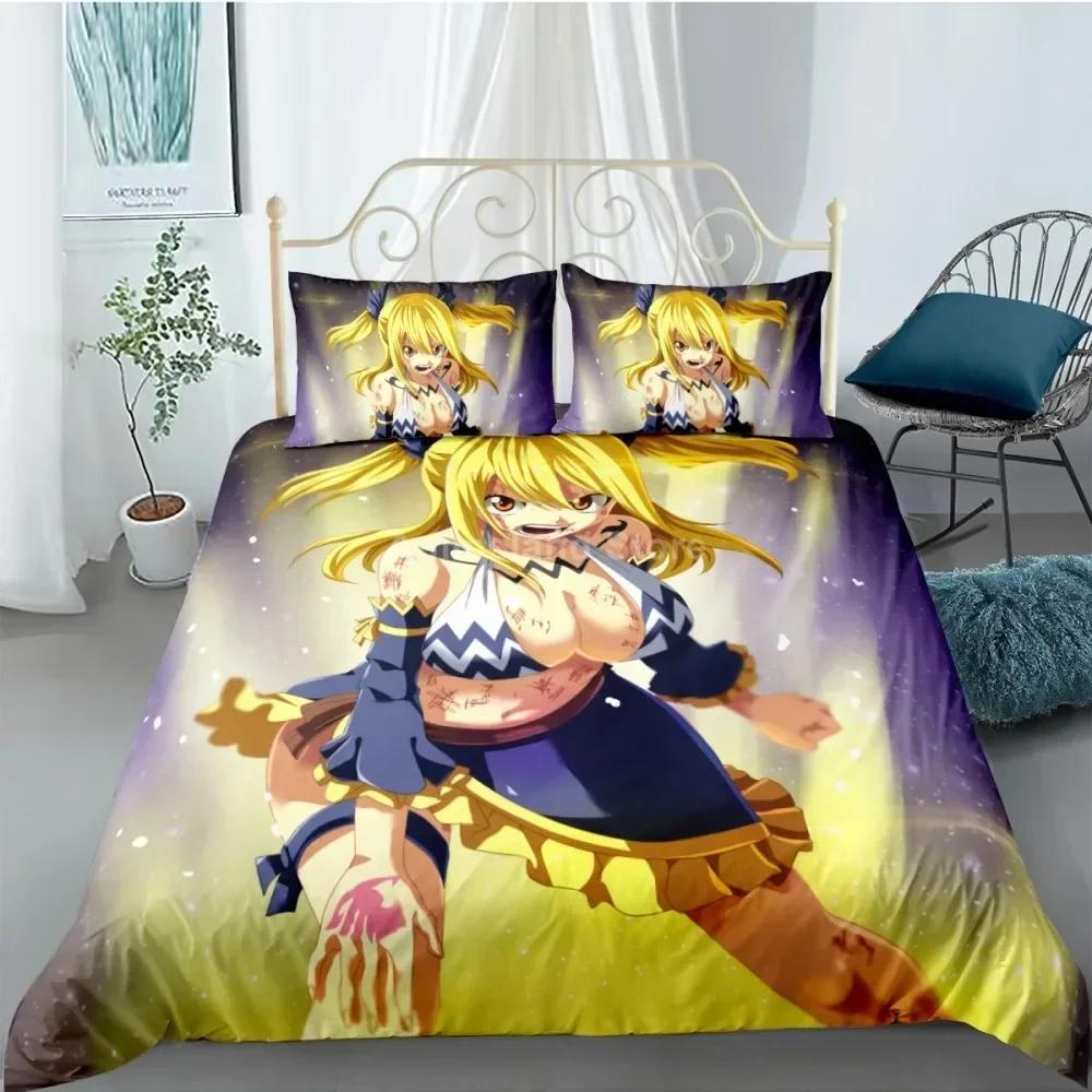 Fairy Tail Bedding Set Anime Duvet Cover Quilt Duvet Cover Sets Home Decor Twin Single Queen King Size Fashion Gift Cartoon