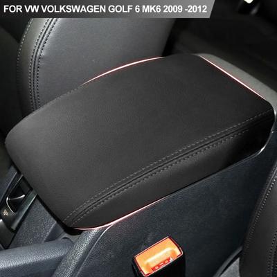 Caja Reposabrazos Coche Tapa Consola Central Cubierta Reposabrazos Accesorios Interiores Cubierta Cuero PU Para VW Volkswagen Golf 6 MK6 2009 -2012