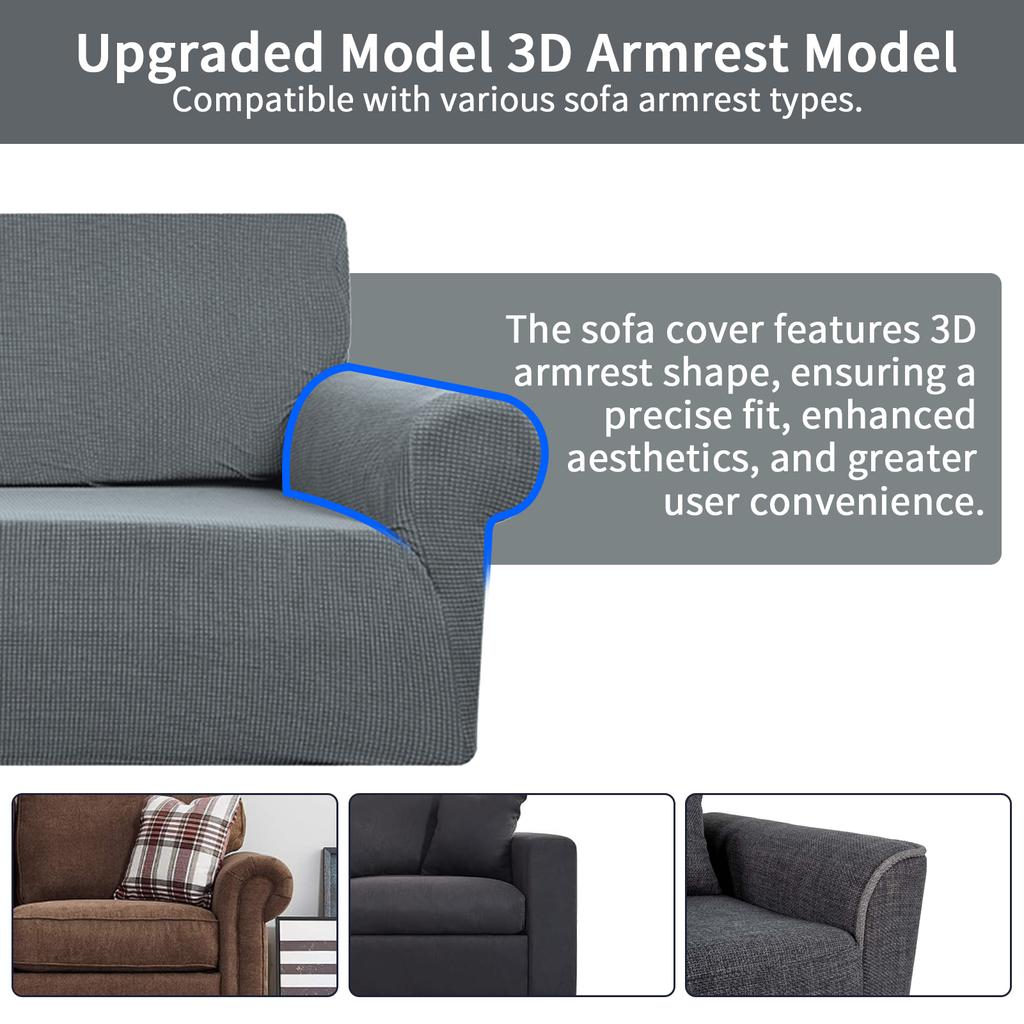 Stretch Couch Covers 1/1/1/1Seater Cushion Couch Jacquard Sofa Slipcovers Washable Sofa Covers Furniture Protector for Kids Pets