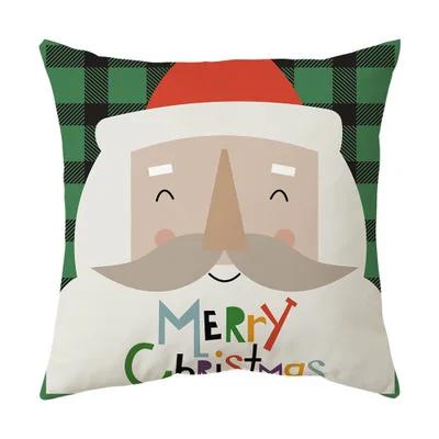 Merry Christmas Cushion Cover 45*45 Cartoons Pillowcase Cotton Linen Sofa Cushions Pillow Cases Pillow Covers