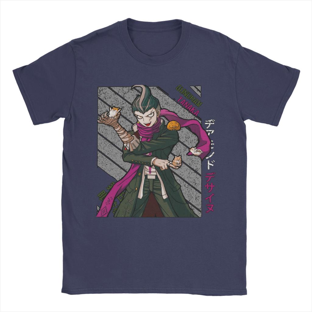 Men Gundham Tanaka Super Danganronpa T Shirts Game 100 Cotton Tops Casual Short Sleeve Crewneck Tee Shirt Gift Idea TShirt