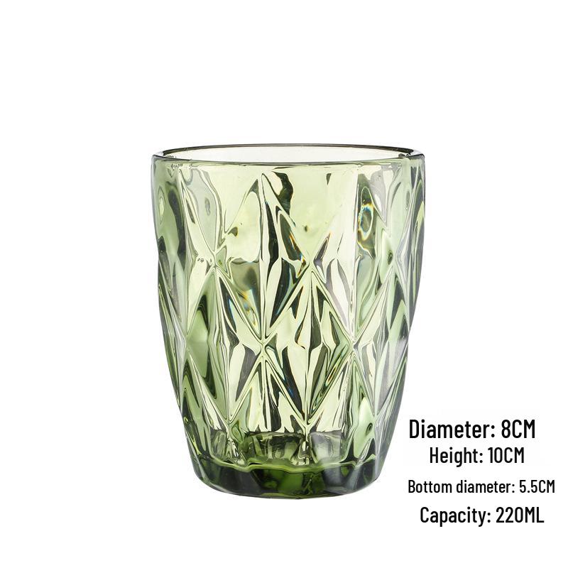 Embossed Glass Tumbler: Versatile Cup for Mouthwash, Juice, Milk, or Beer