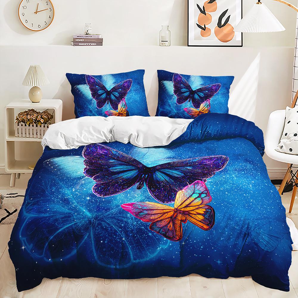 Three-Piece Quilt Cover Gothic Butterfly Kit Bedding Digital Printing Two-Piece Set