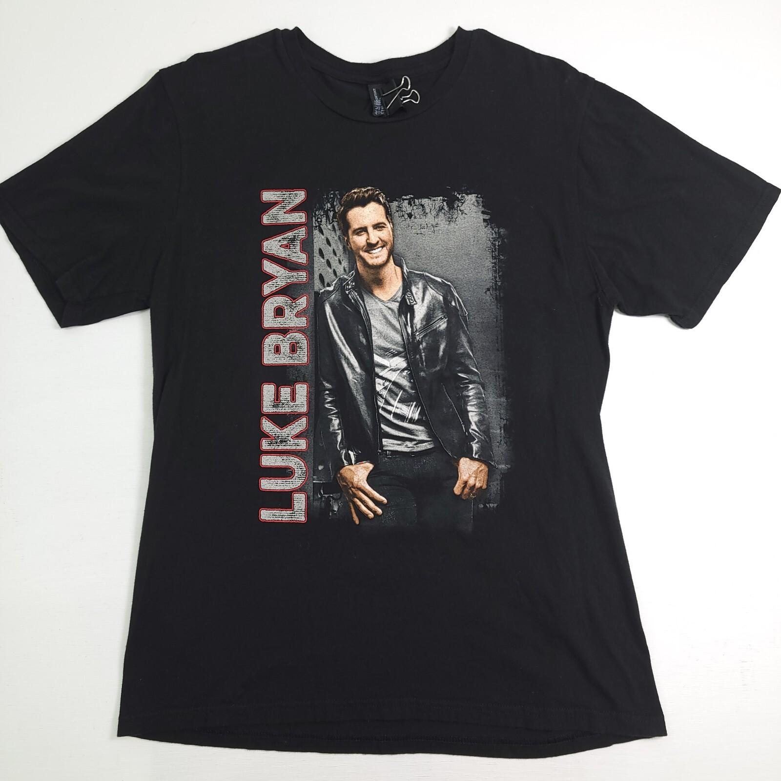 Luke Bryan Kick The Dust Up Tour T-Shirt Mens Sz L Short Sleeve Graphic Black M