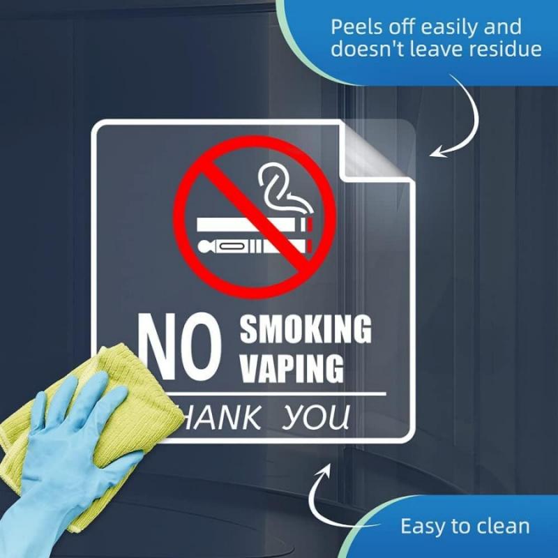 2 Stück/5 Stück Nichtraucher-Schild Aufkleber Kein Rauchen von E-Zigaretten Warnung Transparentes Etikett Innenbereich Außenbereich Café Bibliothek