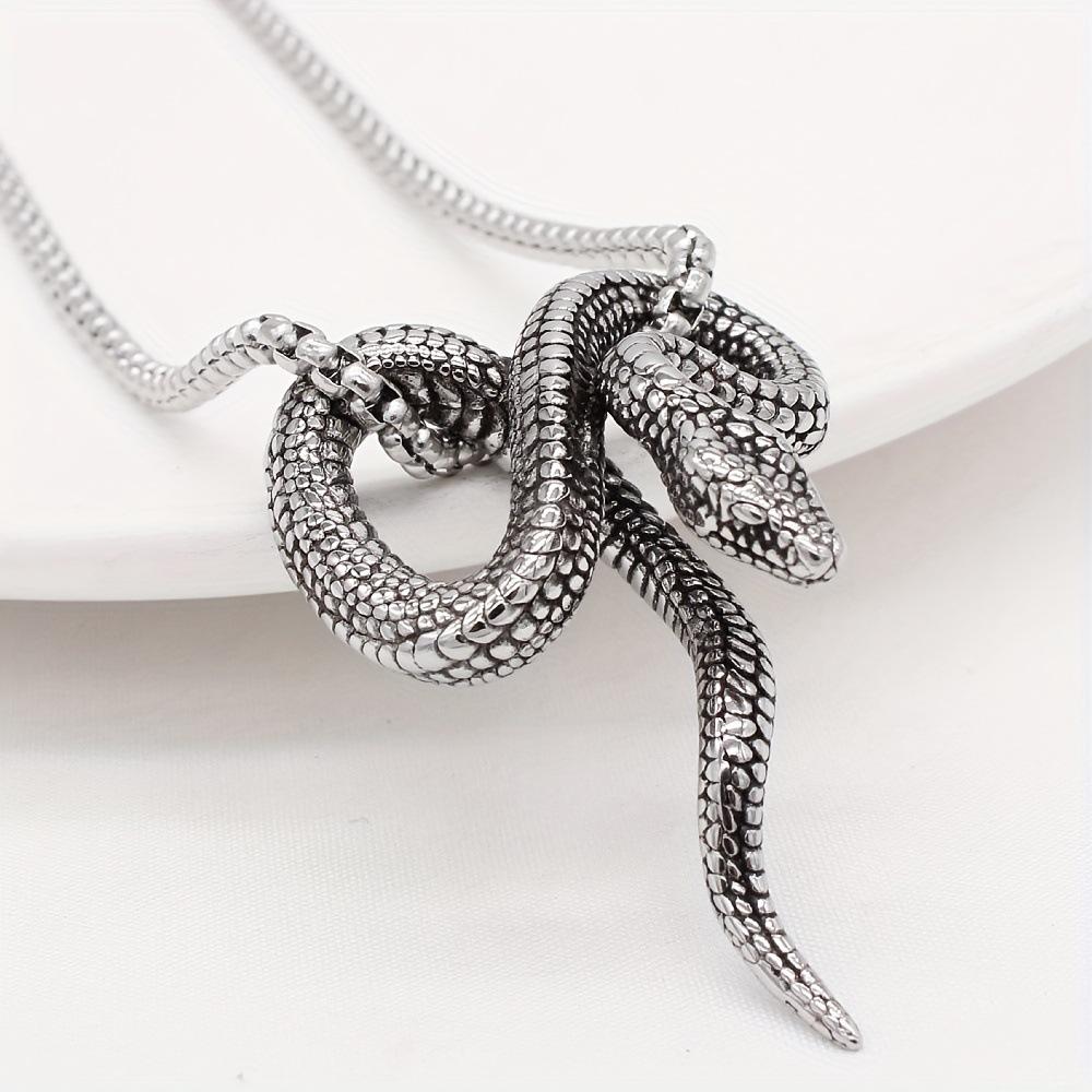 New European and American Retro Domineering Necklace Punk Style Winding Snake Men's Necklace Pendant