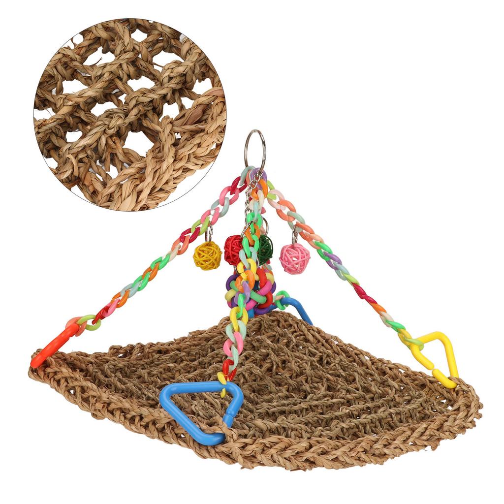 Bird Climbing Net Colourful Swing Hammock Chewing Hanging Mat for Decoration Playing