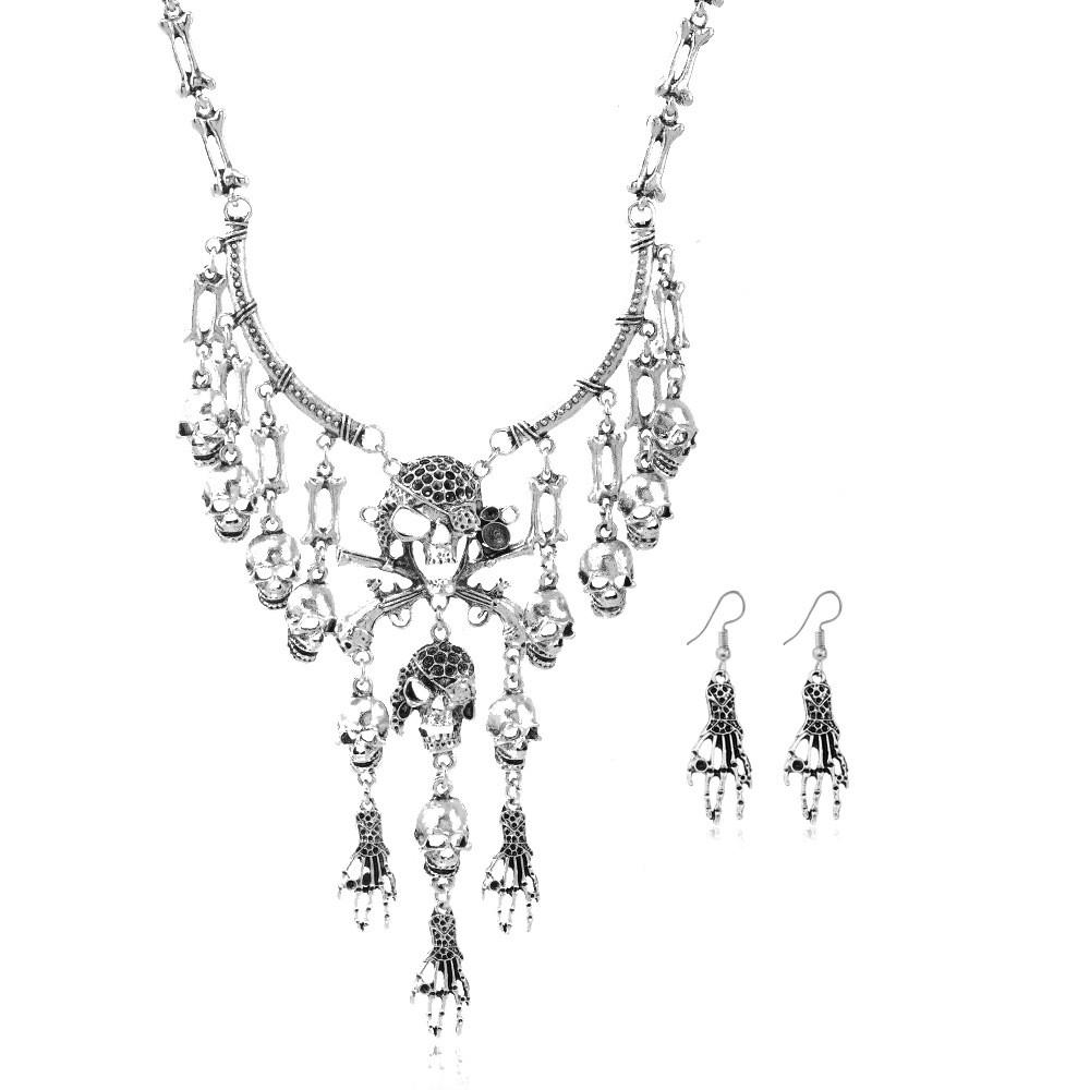 

Retro Skeleton Charm Jewelry Set With Alloy And Electroplating For Alternative Style