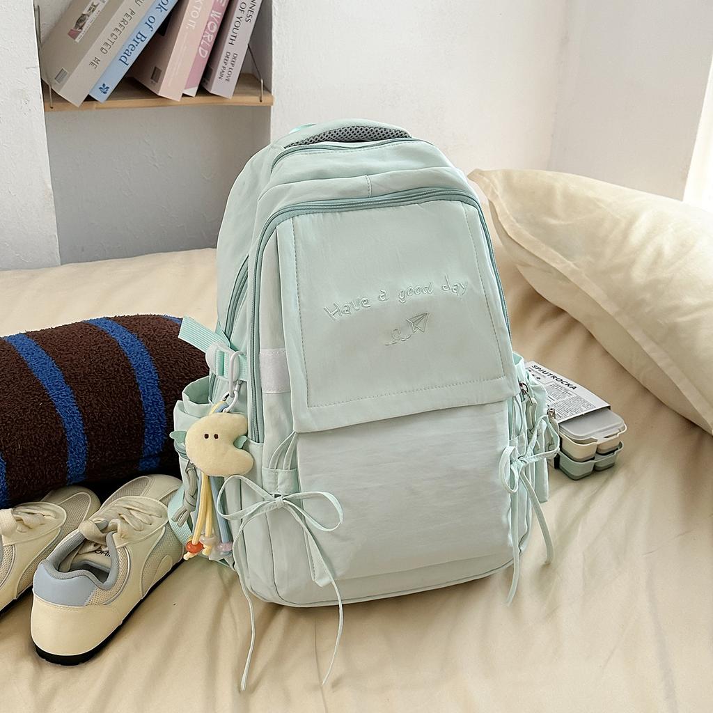 Schoolbag Large Capacity Backpack Women's Simple Versatile Junior High School High School Student School Bag Women's Korean Travel Backpack