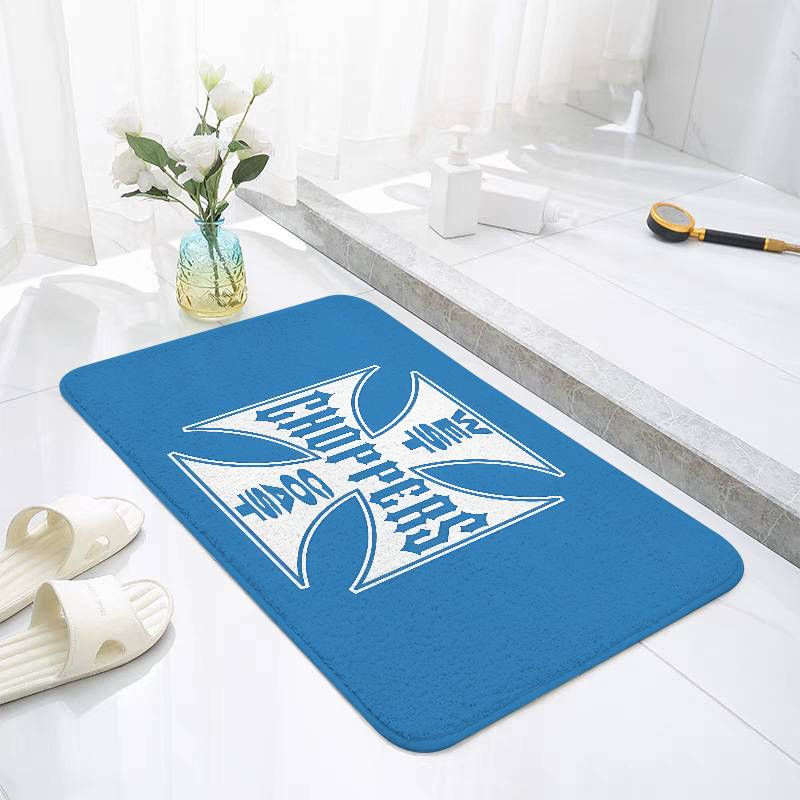 Personalized West Coast Iron Cross Choppers Carpet Bathroom Anti-slip Mat Door Mat Entrance Door Mat Scratch-resistant Door Mat