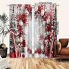 2 Stück Blackout-Gardinen mit Weihnachtsmotiv, aus transparentem Polyester, mit Stangendurchzug – für Schlafzimmer, Wohnzimmer & Büro