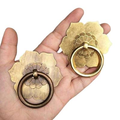 Starožitná bronzová mosazná knoflíková úchytka zásuvky, zadní deska s kruhovou úchytkou, knoflíky úchytky na komodu, knoflíky úchytky na dvířka kuchyňské skříňky