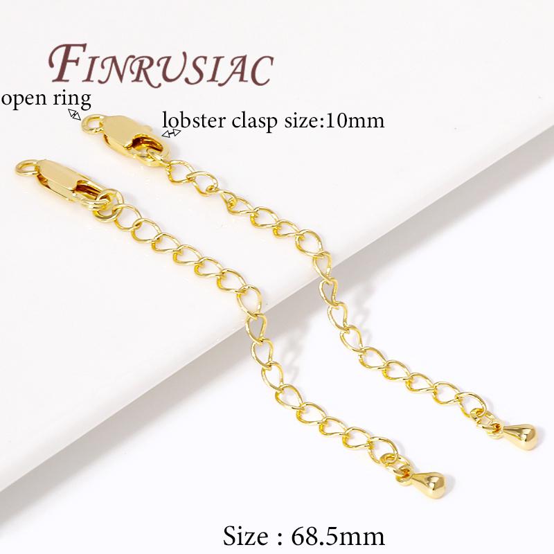 18K Gold Plated Extension Chain with Lobster Clasps Connector For Jewelry Making,Tail Extender Chains,DIY Bracelet Accessories
