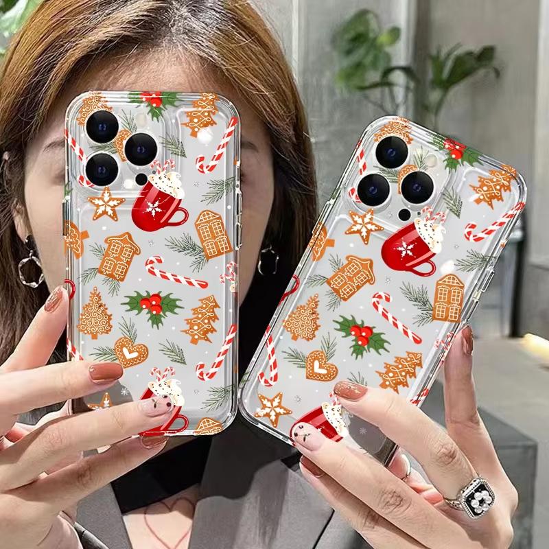 Albero di Natale Creativo Cupcake di Natale Custodia Morbida per Telefono Per iPhone 11 12 13 14 15 16 17 Pro Max XS XR X 16E Cover Air