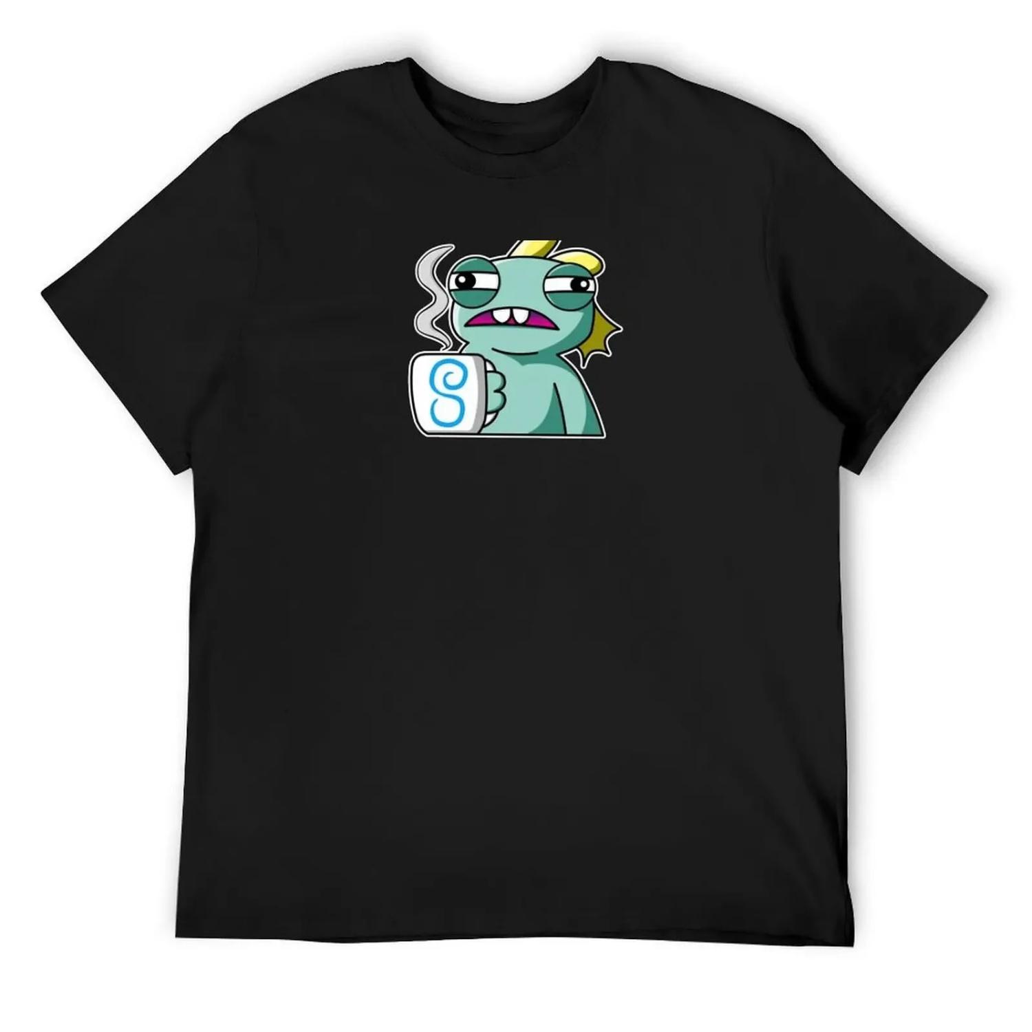 Tired Murloc Needs Coffee T-Shirt vintage anime shirt oversizeds hippie clothes mens vintage t shirts S