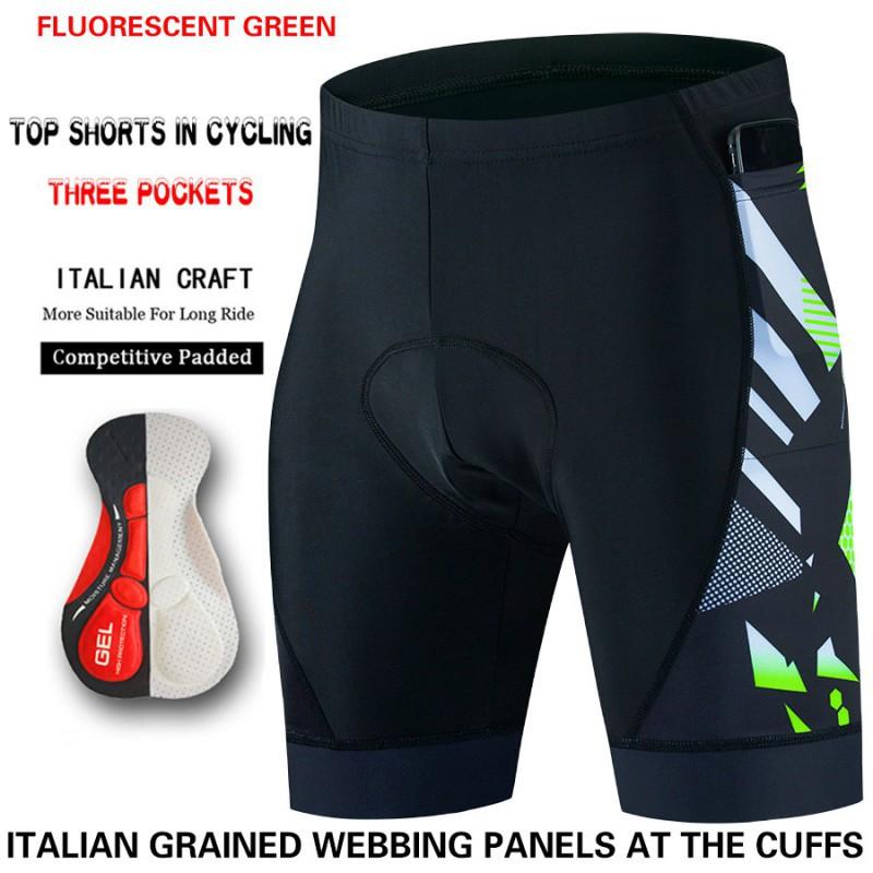 Men's Cycling Suit Shorts Bicycle Quick-drying Breathable 3 Pockets Tight GEL Silicone Cushion