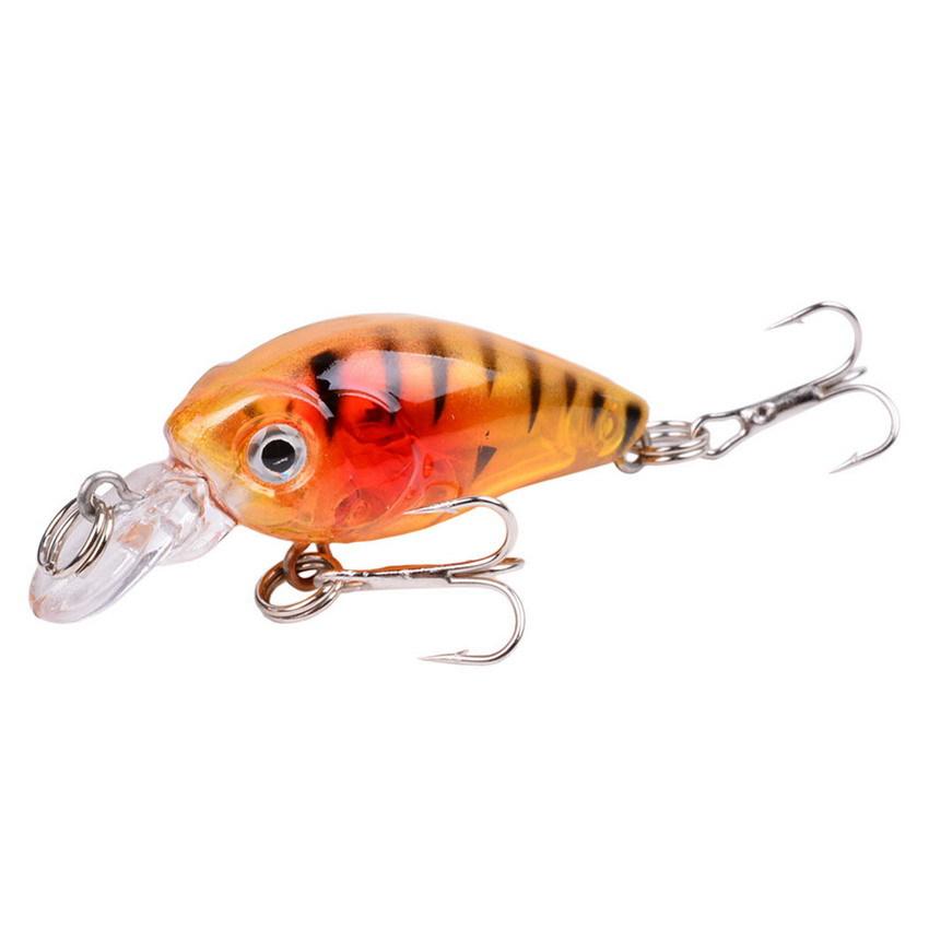 ABS 4.5cm Rocker Fat Minnow Artificial Hard Bait 4g Bionic Lure Plastic Mini Fish Bait with Hooks Saltwater Bass/Trout