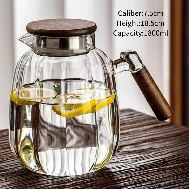 Creative Pumpkin-shaped Glass Kettle With Handle,High Resistant Tea Jug,Large-capacity Glass Lemon Tea Kettles,Kitchen Tools