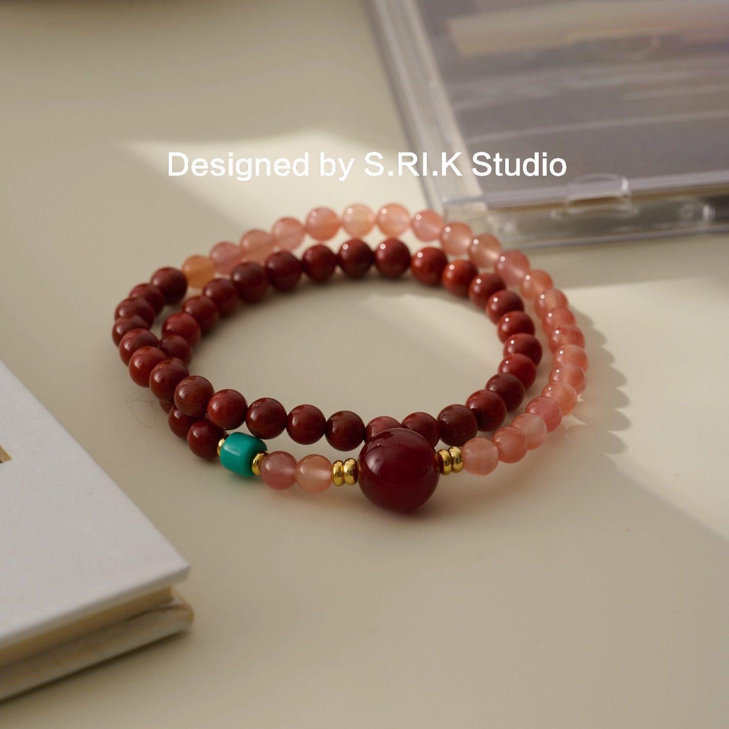 

Ten Miles Beginner s Bracelet3.0Artistic and Fresh Southern Red Agate Double-Layer Bracelet, Versatile Zen-Inspired Bead Bracelet Southern Red Agate