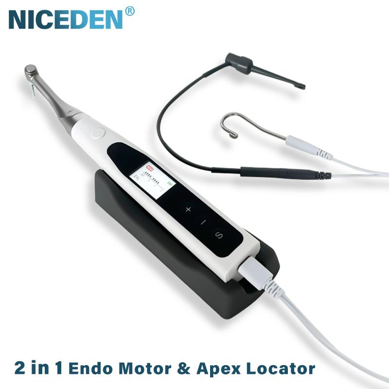 Niceden 2 in 1 Dental Endo Motor Build in Apex Locator 360 Degree Rotary Wireless Endodontic Treatment LED Root Canal Treatment