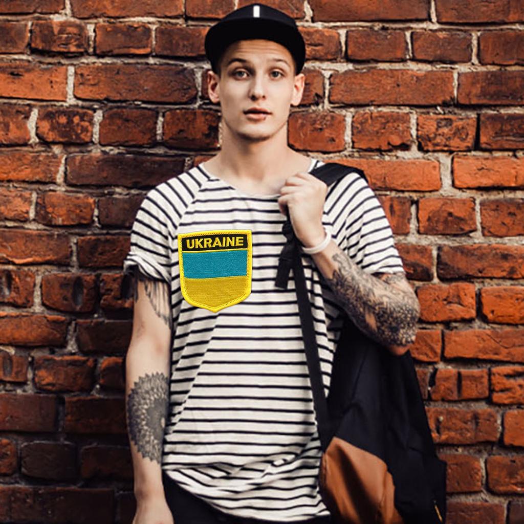 Ukraine Flag And Tryzub Ukrainian Coat Of Arms Shield Embroidery Patch Set