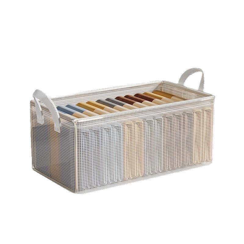 Foldable Wardrobe Organizer: Large Capacity, Transparent Storage Box for Clothes