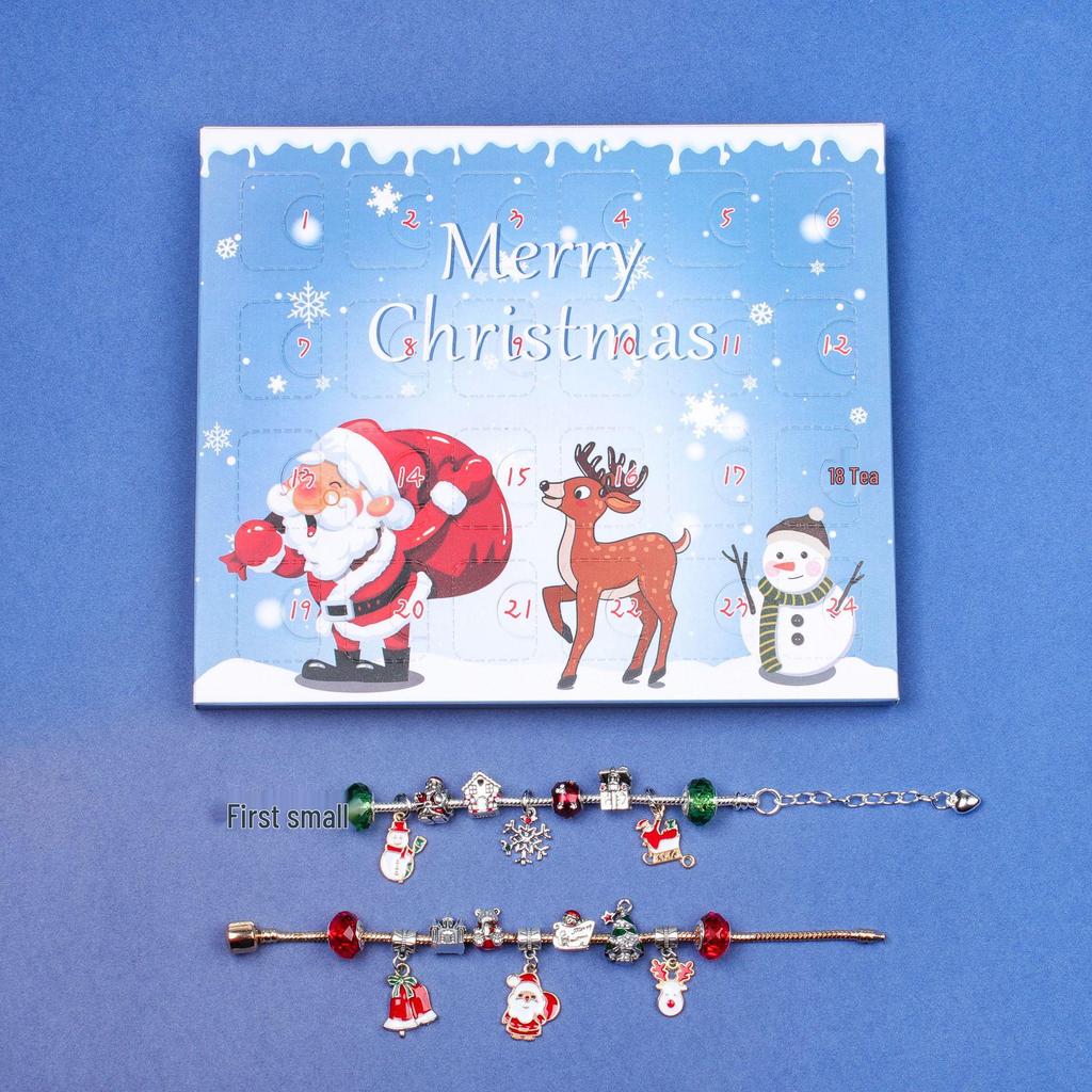 Envelope Calendário do Advento de Natal de 24 Compartimentos: Pulseira DIY e Cartão de Felicitações de Bênção Presente para Crianças