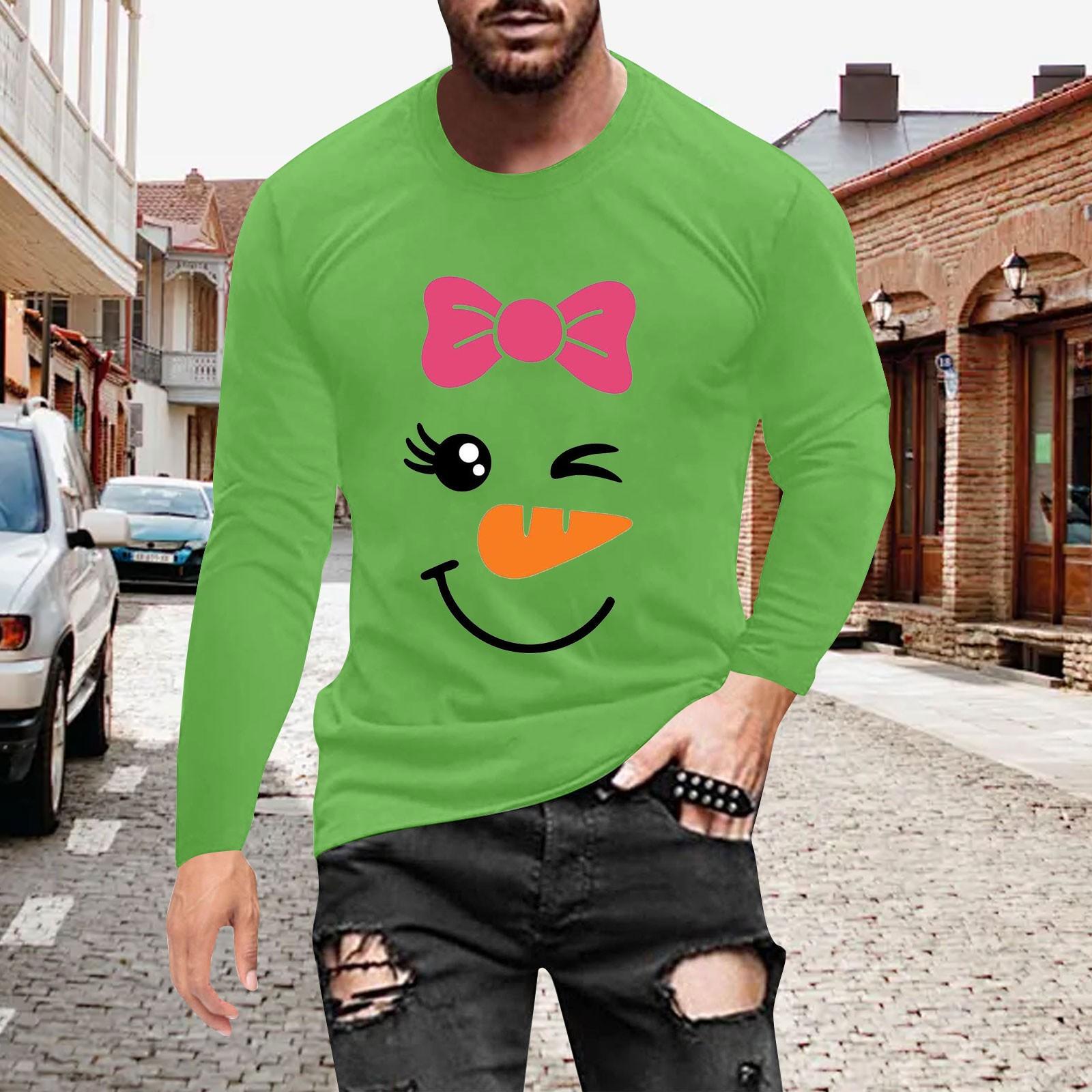 

Муж. Футболка Круглый вырез Одежда Одежда На открытом воздухе Длинный рукав С принтом Модельер Винтаж XL зелёный