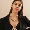 Exaggerated Goth Acrylic CCB Big Ball Bead Chain Necklace for Women Punk Chunky Heavy Short Choker Grunge Zircon Steampunk Men