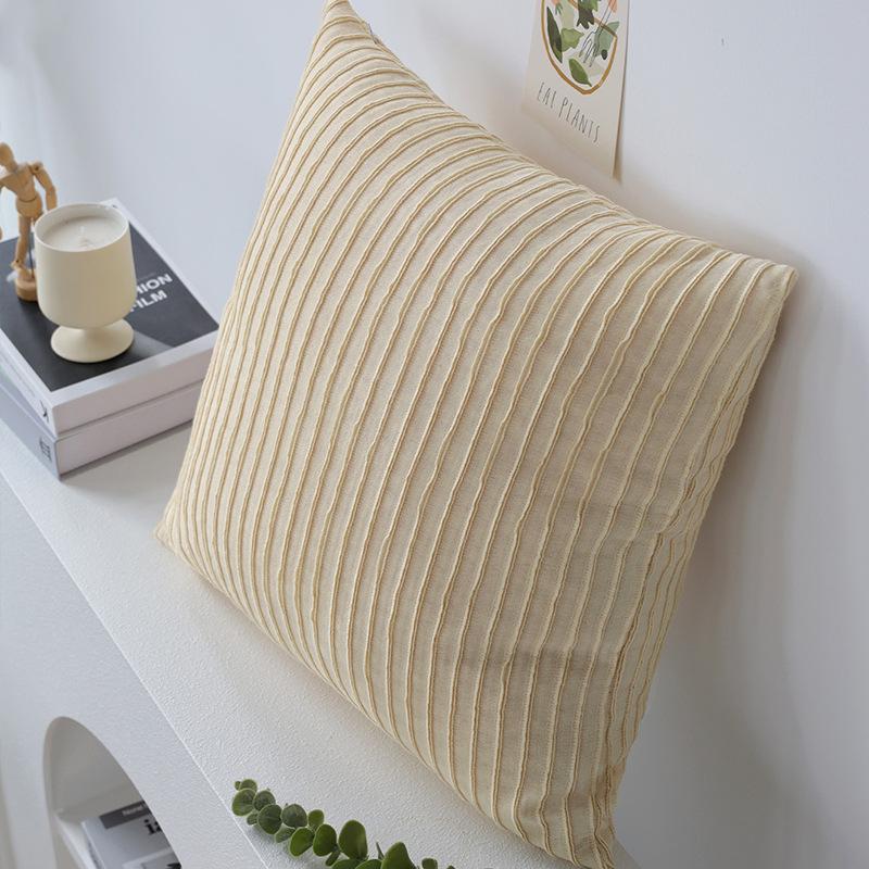 

Ins Cream Style Pillow Cream Yellow Cushion Pillow Cover Sofa Decorative Pillow Cover Model Room Cushion Does Not Contain Core 45X45cm pillowcase only