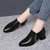 Women's Pointed High Heels Spring and Autumn Women's Shoes Fashion Deep Mouth Soft PU Leather Heels Single Shoes for Office Mom