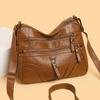 Soft Leather Messenger Bag Shoulder Bag Simple Mother Bag Women's New Fashion Versatile Retro Bag