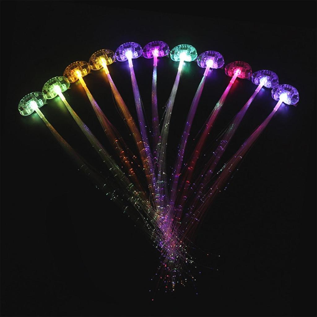 5X Random Color Glowing Hair Light Butterfly Women's Kit Cute Ornaments Clip Human Accessories Fiber Children's Flash Lights Led