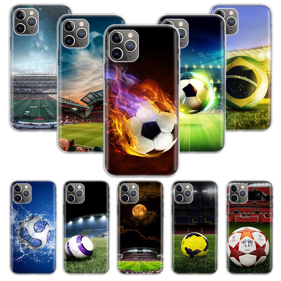 Football Soccer Ball Phone Case For Apple iPhone 17 Air 16 15 Plus 14 + 13 Mini 12 11 Pro Max 7 8 SE 16Max Soft Shell Cover Coqu