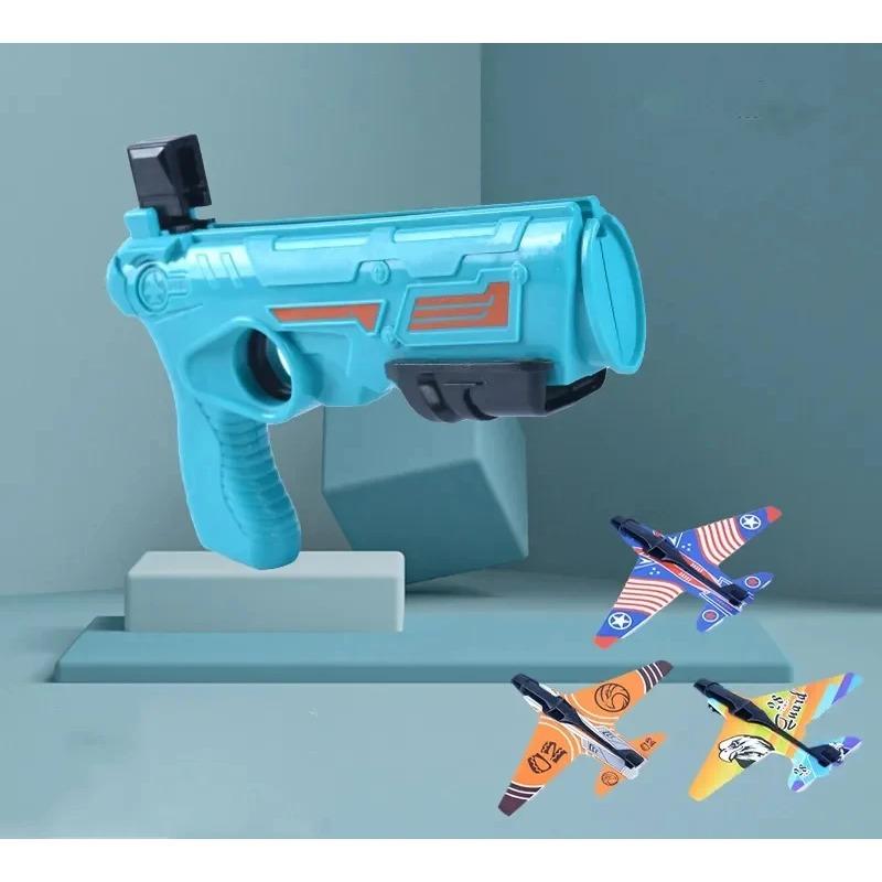 Ejection Aircraft Shooting Game Outdoor Parent-child Sports Toy Boy Gifts Shooting Aircraft Set Plastic Airplane Toys for Kids