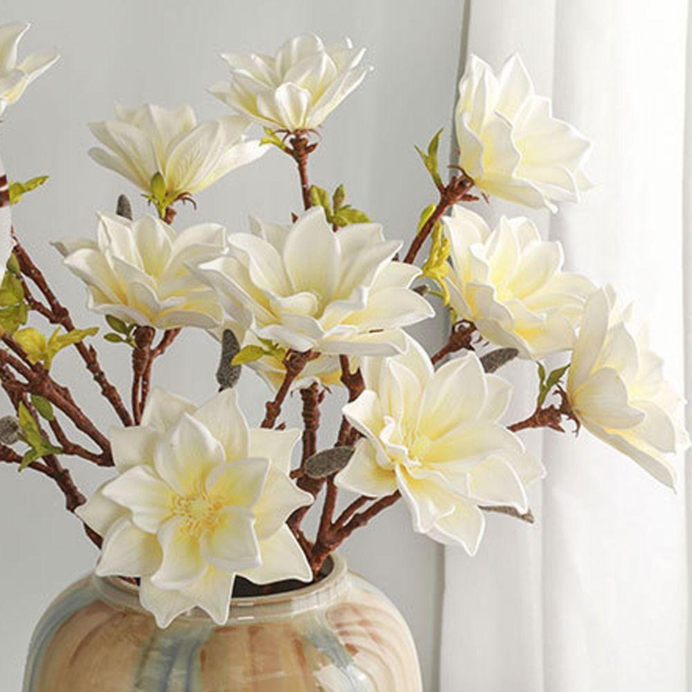 Real Touch Simulation Big Magnolia Floral Art Artificial Orchid Flowers Outdoor Garden Decor