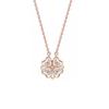 S999 Foot Silver Heartbeat Four-leaf Clover Necklace Women's Magnetic Clavicle Chain Light Luxury Niche Design Birthday Gift for Girlfriend