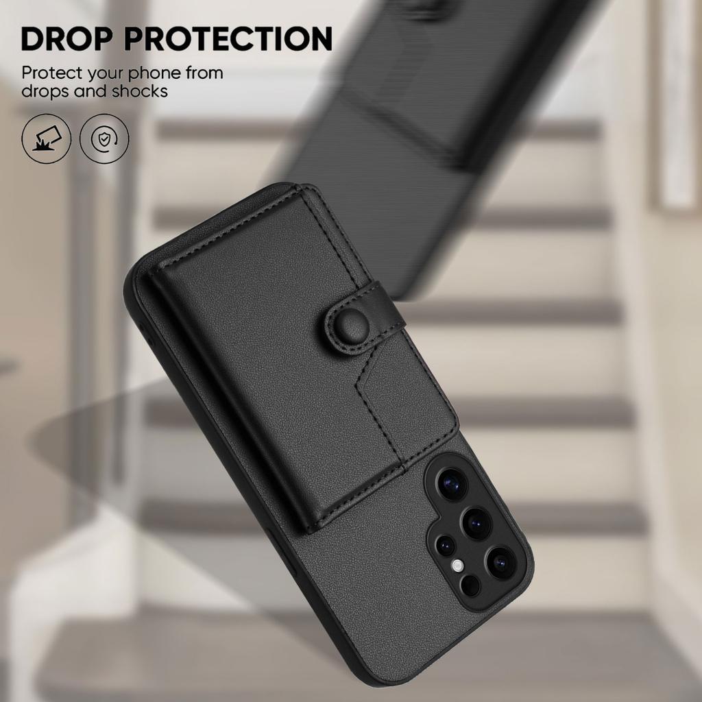 For Samsung Galaxy S24 Ultra Case RFID Blocking Card Holder Kickstand TPU + PU Leather Phone Back Cover