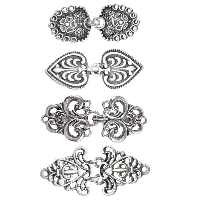 4 Pieces Vintage Sweater Clips Cardigan Clip Shawl Clips Retro Cloak Sweater Clips Antique Swirl Collar Clip Clasps