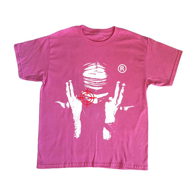 Grunge Goth Y2K Cotton Tshirt Harajuku Graphic Print Vintage Top Hip Hop Streetwear Tee Punk Oversized Short Sleeve Tshirt EMO