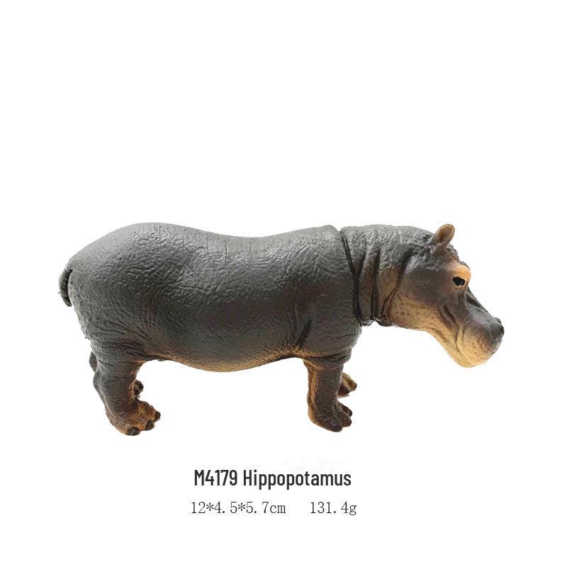 Educational African Wildlife Hippopotamus PVC Model Set
