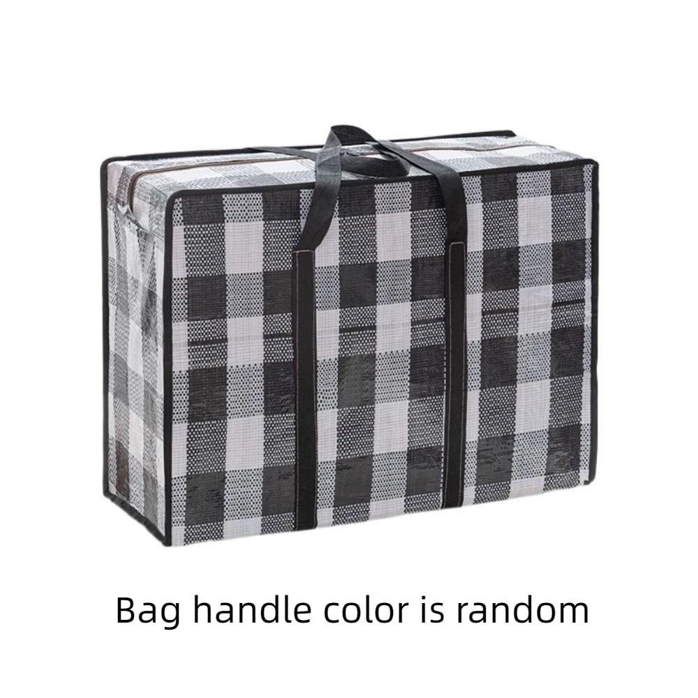 Large Capacity Quilt Clothes Storage Bag Grid Luggage Packing Bag Moving Package Bag  Pillow