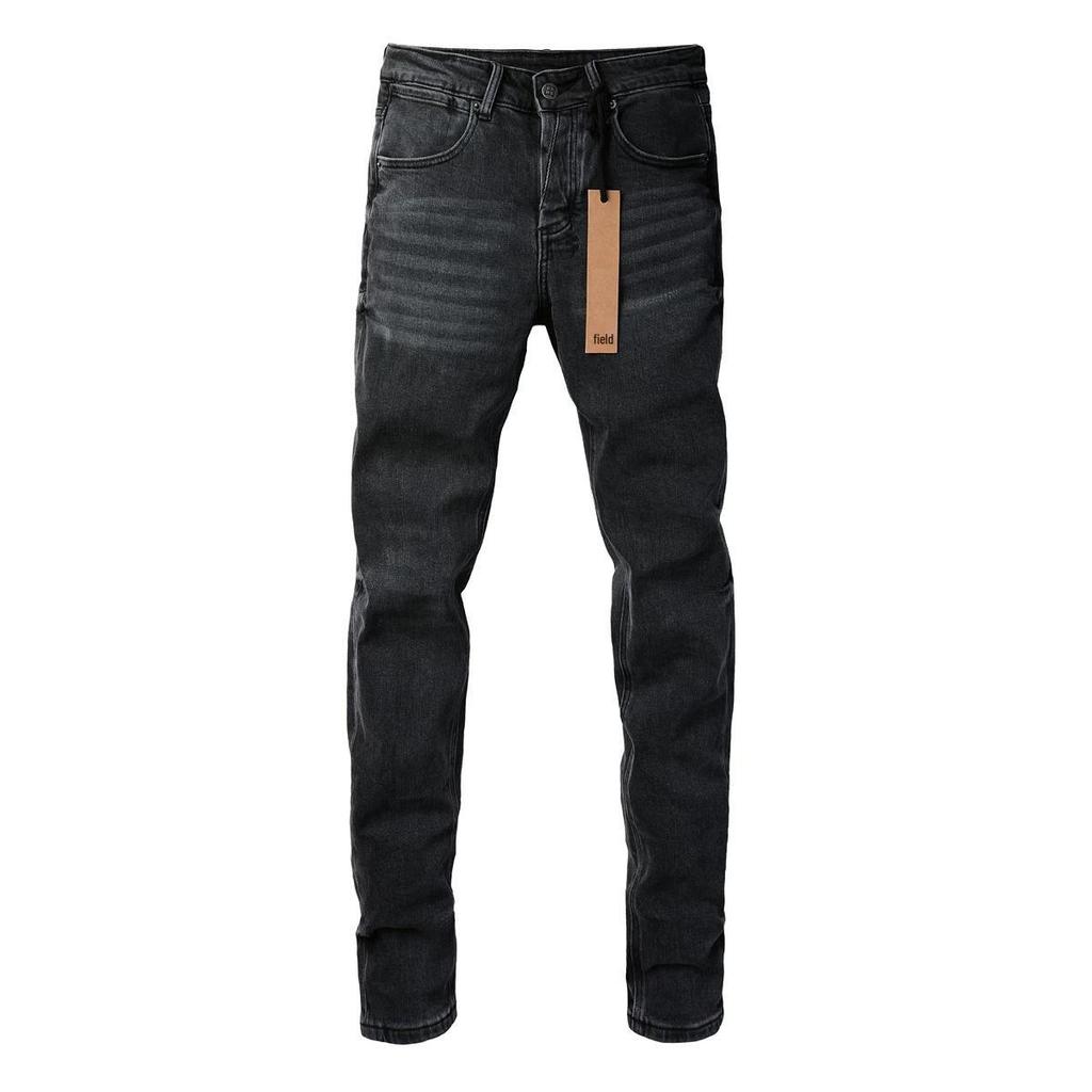 Punk Retro Blue Ripped Slim Fit Printed Men's Jeans