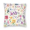 Charming English Floral Square Pillowcase Polyester Linen Velvet Pattern Zip Decor Pillow Case Sofa Seater Cushion Cover