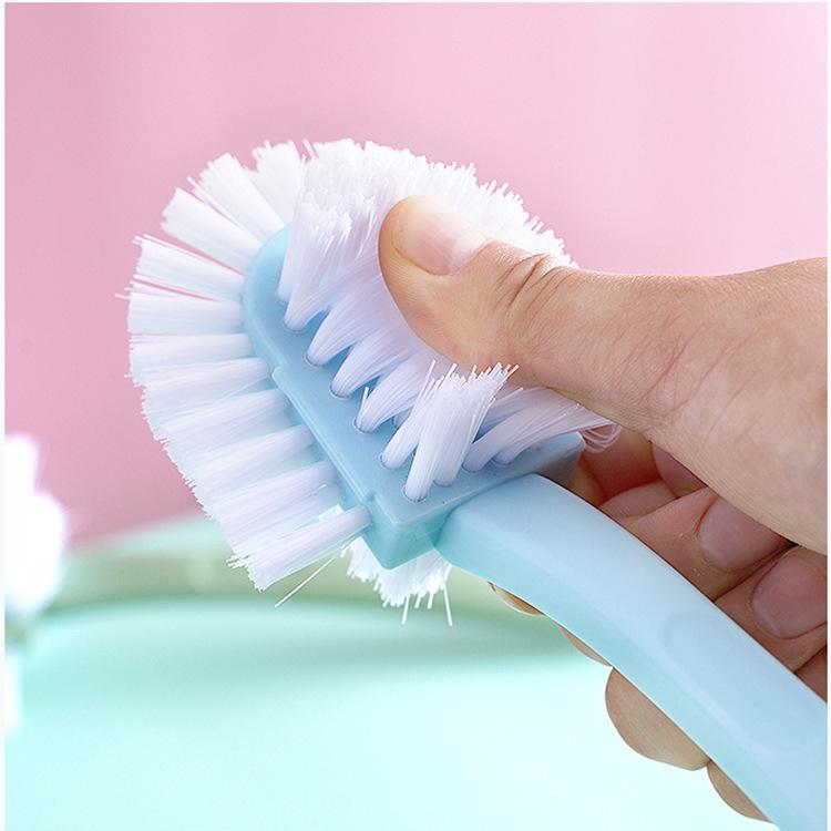 Five-Sided Long Handle Shoe Cleaning Brush with Stiff Bristles