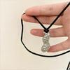 Sophisticated Peanut Necklace Featuring Black Cord Statement Jewelry Trendy Necklace Alloy Texture for Various Occasions