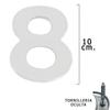 WOLFPACK PROFESSIONAL LINE - Metal Number "8" Matte Silver 10 Cm. with Hidden Screws (Blister 1 Piece)